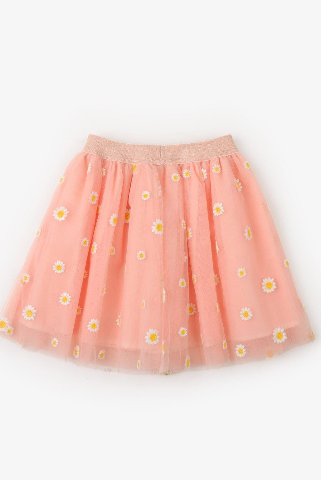 جينجرسنابس تنورة موردة شفافة مبطنة بناتي خوخي