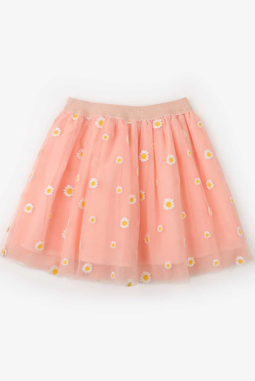 جينجرسنابس تنورة موردة شفافة مبطنة بناتي خوخي