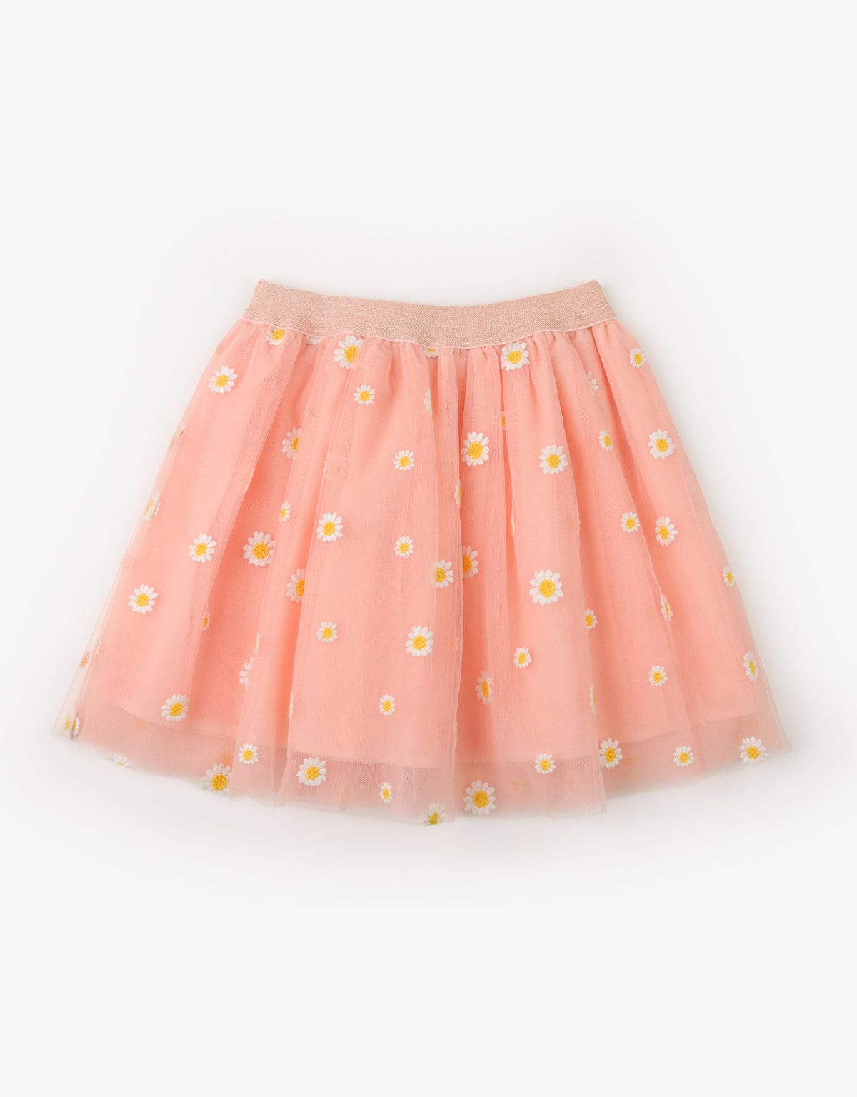 جينجرسنابس تنورة موردة شفافة مبطنة بناتي خوخي