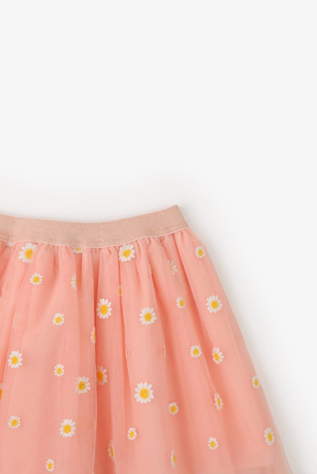 جينجرسنابس تنورة موردة شفافة مبطنة بناتي خوخي