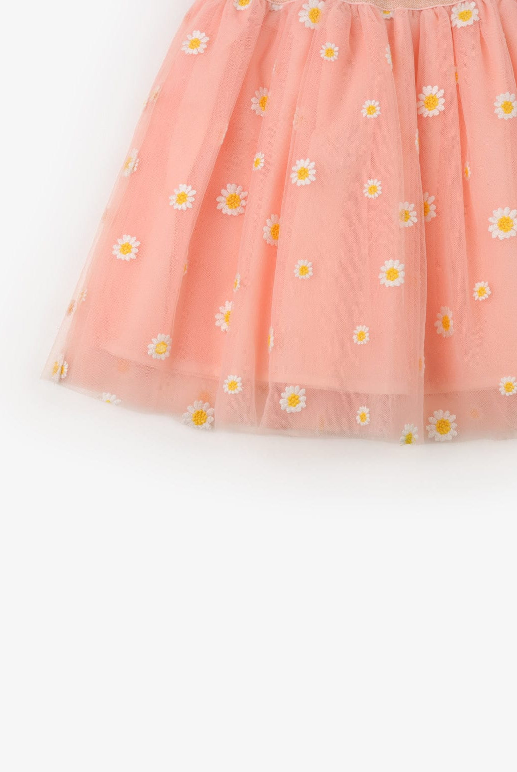 جينجرسنابس تنورة موردة شفافة مبطنة بناتي خوخي