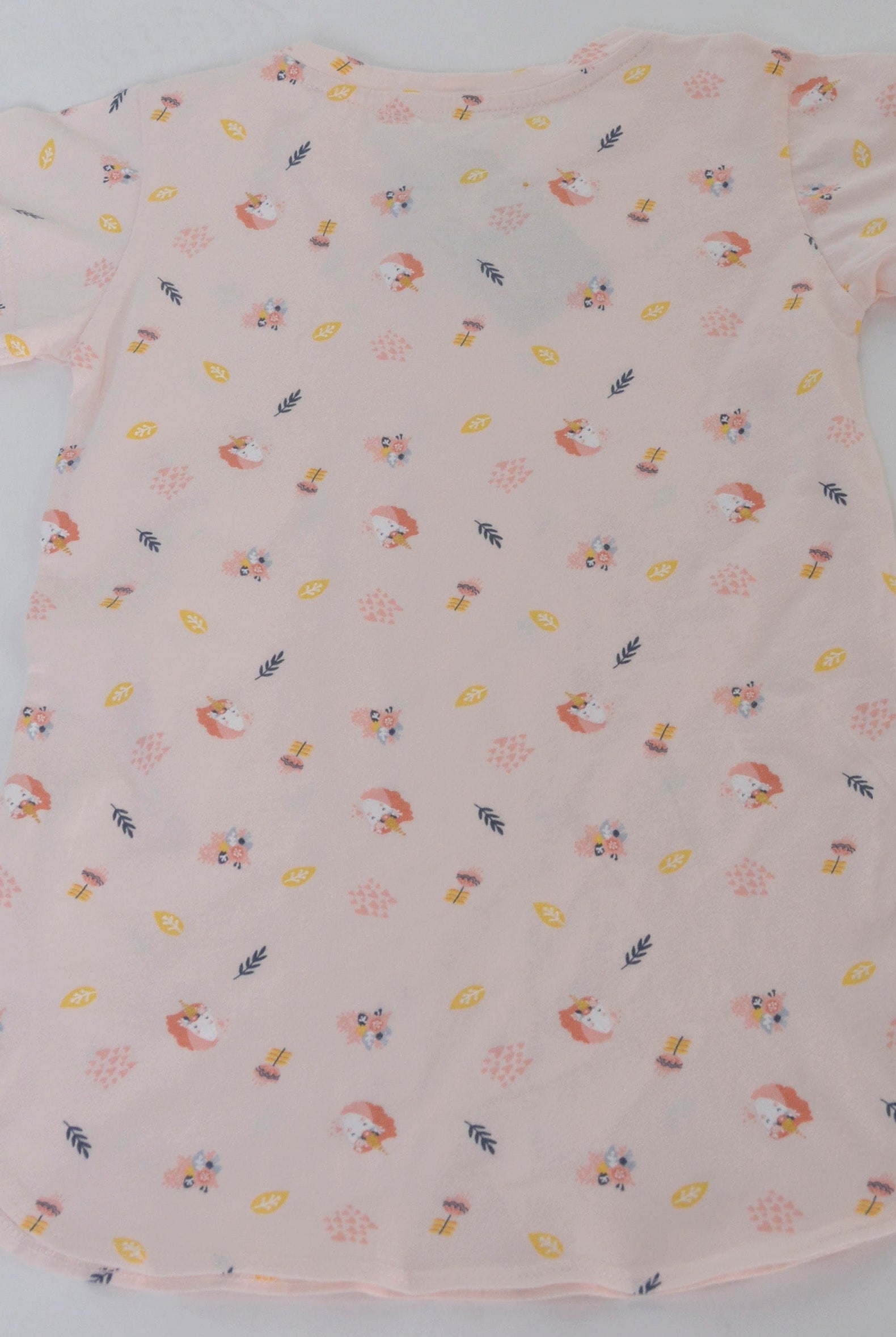 جينجرسنابس بيجامة بناتي منقوش نص كم وردي شاحب