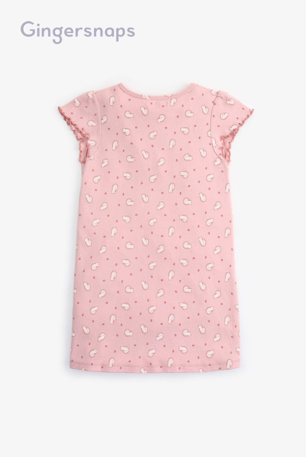 جينجرسنابس بيجامة منقوشة نص كم بناتي وردي