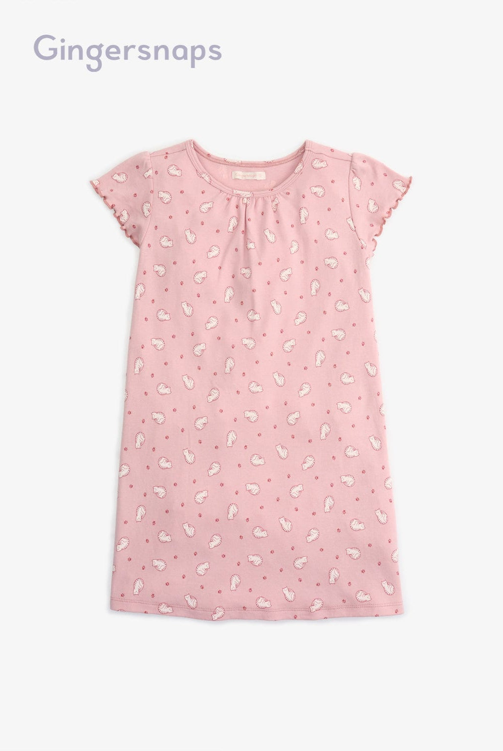 جينجرسنابس بيجامة منقوشة نص كم بناتي وردي