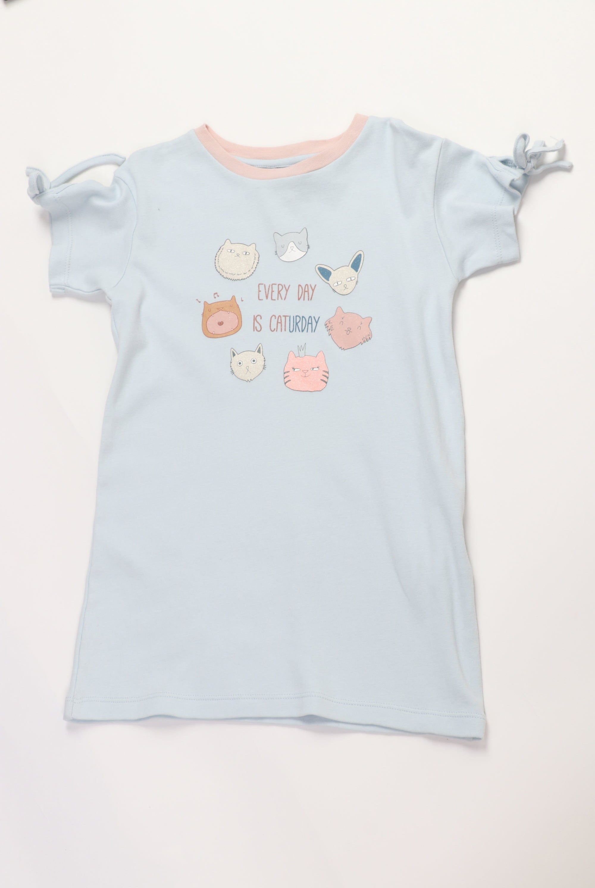 جينجرسنابس بيجامة مطبوعة نص كم بناتي بفيونكة أزرق