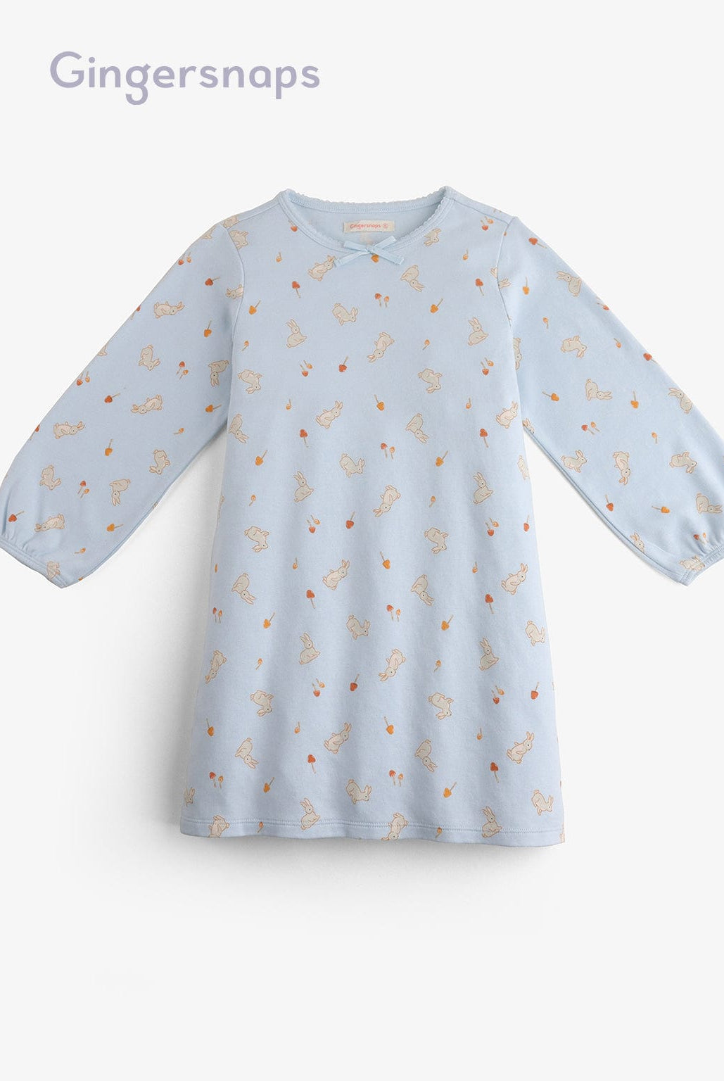 جينجرسنابس فستان نوم بناتي بنقشات خفيفة أزرق