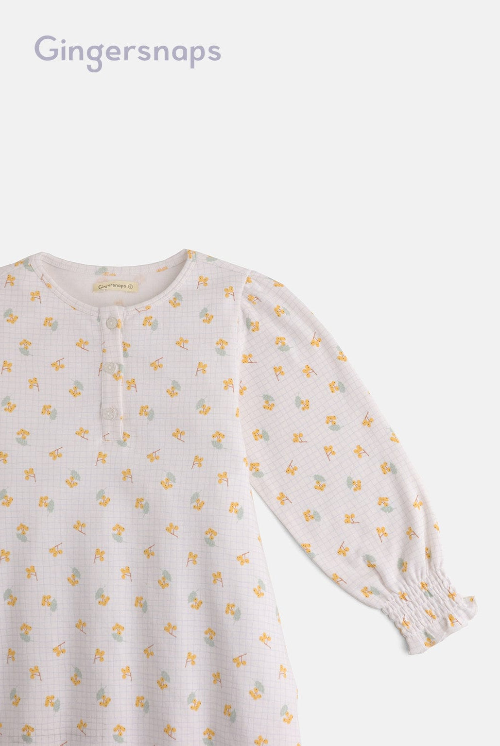 جينجرسنابس فستان نوم بناتي منقوش بأكمام مطاطية متعدد الألوان