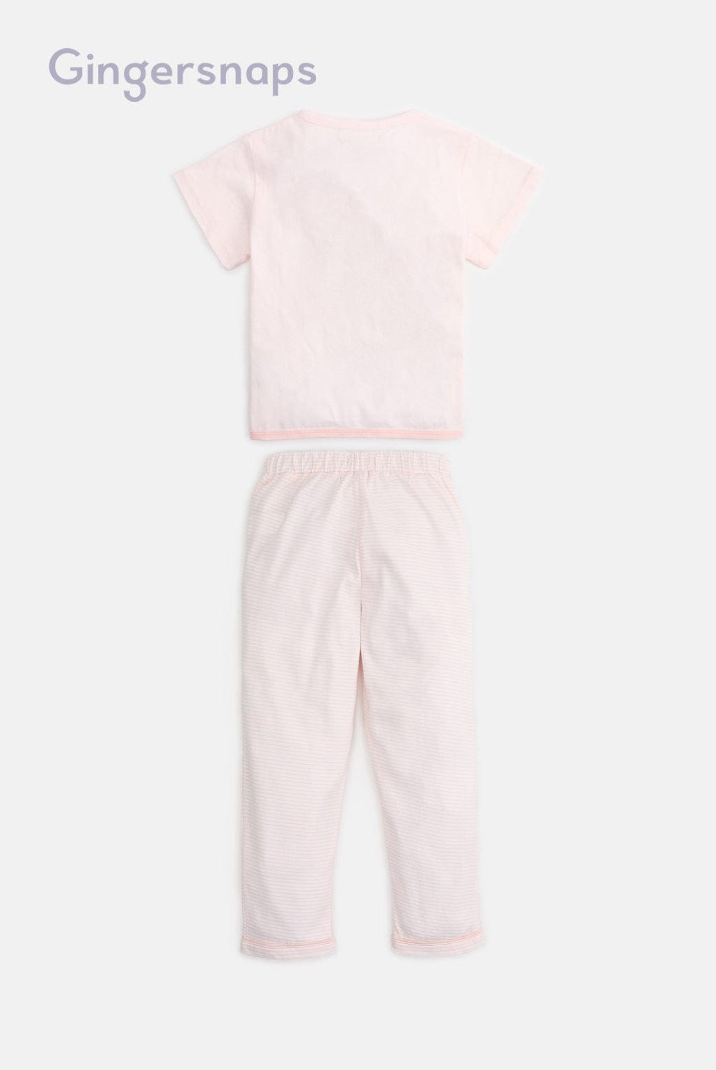 جينجرسنابس بيجامة بناتي تيشيرت مطبوع وبنطلون وردي