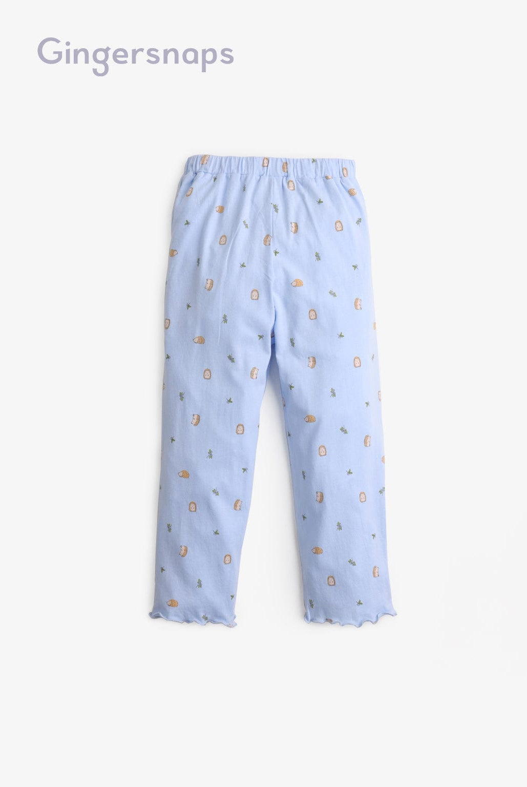 جينجرسنابس بيجامة نوم كم طويل بناتي منقوشة أزرق