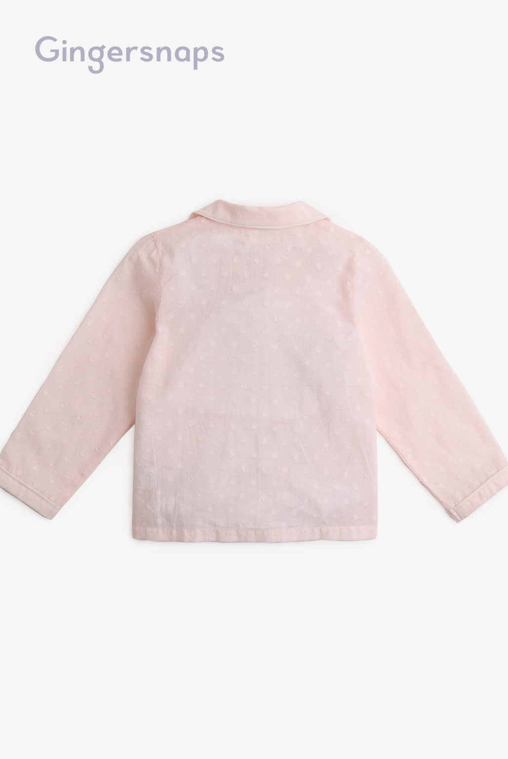 جينجرسنابس بيجامة بلوزة وبنطلون بجيب كم طويل بناتي وردي