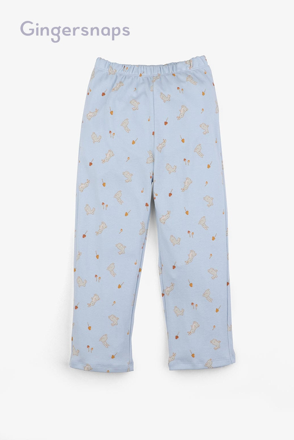 جينجرسنابس طقم ملابس نوم للبنات بطبعة ارنب على الصدر أزرق
