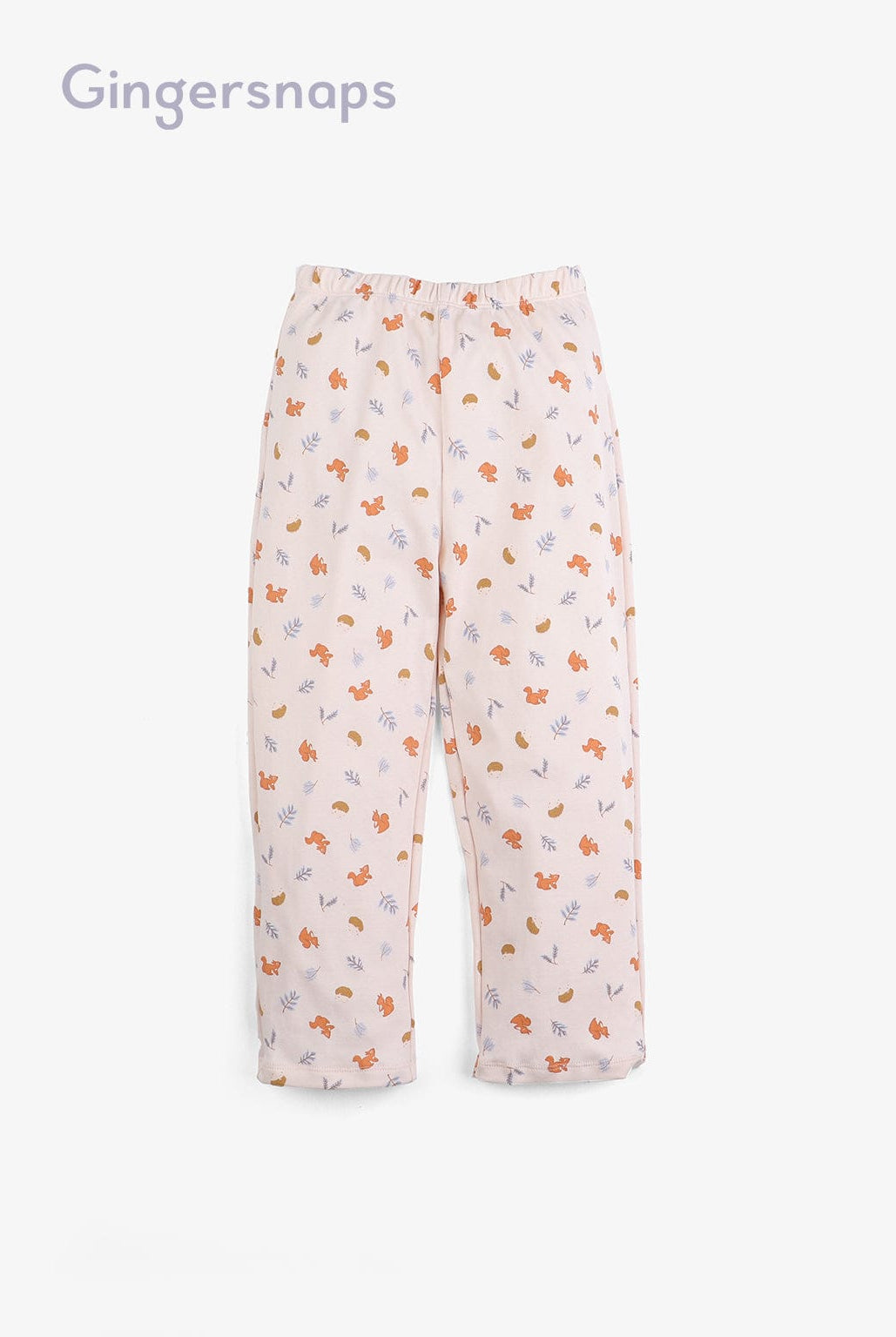 جينجرسنابس طقم ملابس نوم للبنات مشجر بياقة مطاطية خوخي