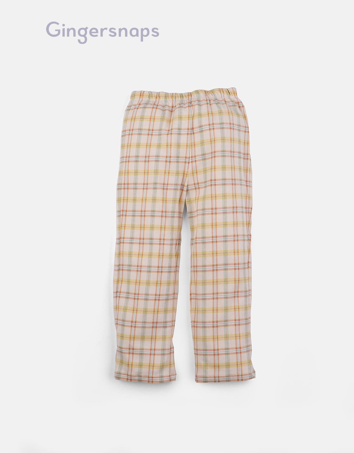 جينجرسنابس بيجامة نوم بناتي بطبعة على الصدر ببنطلو كاروهات متعدد الألوان