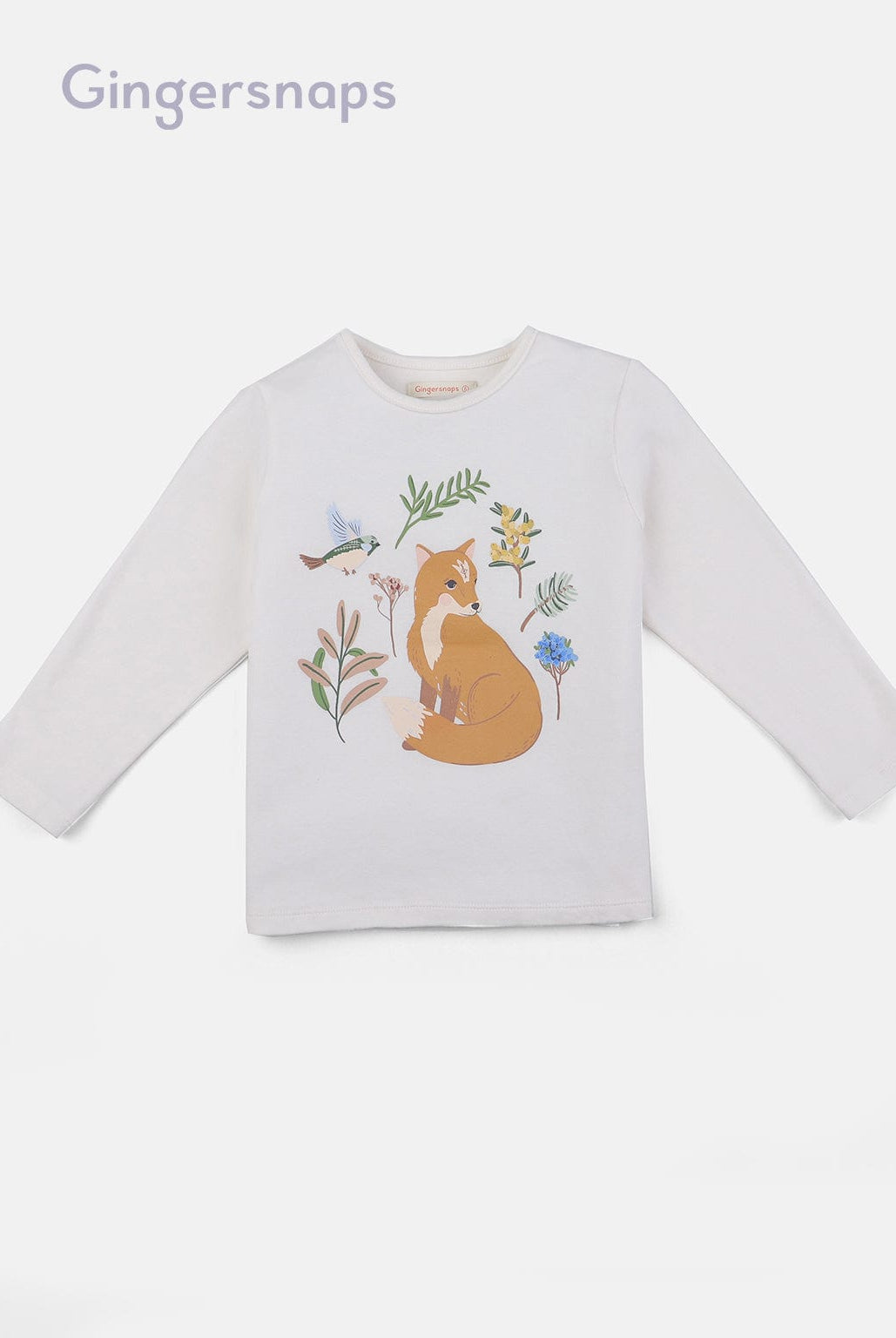 جينجرسنابس بيجامة نوم بناتي بطبعة على الصدر ببنطلو كاروهات متعدد الألوان