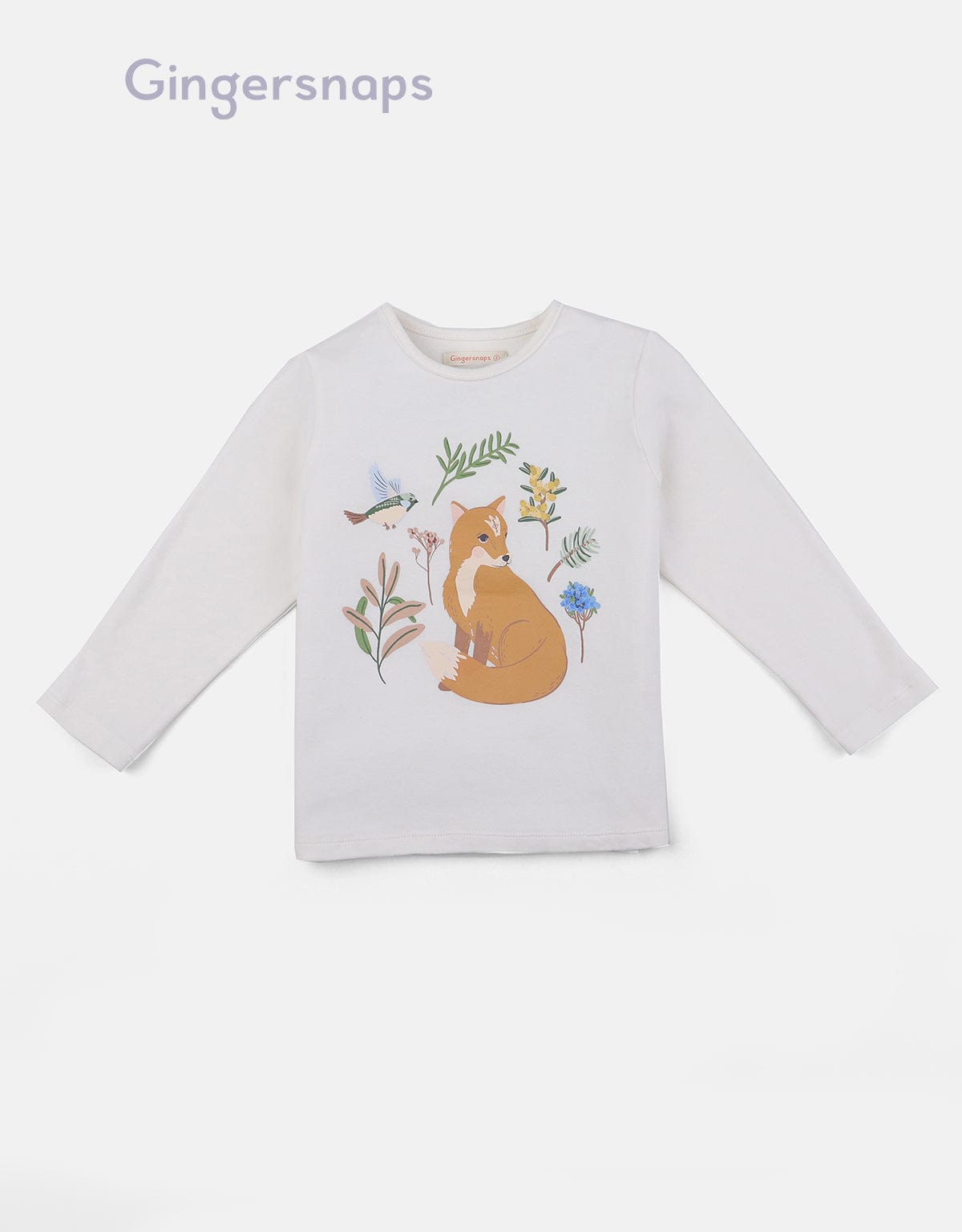 جينجرسنابس بيجامة نوم بناتي بطبعة على الصدر ببنطلو كاروهات متعدد الألوان