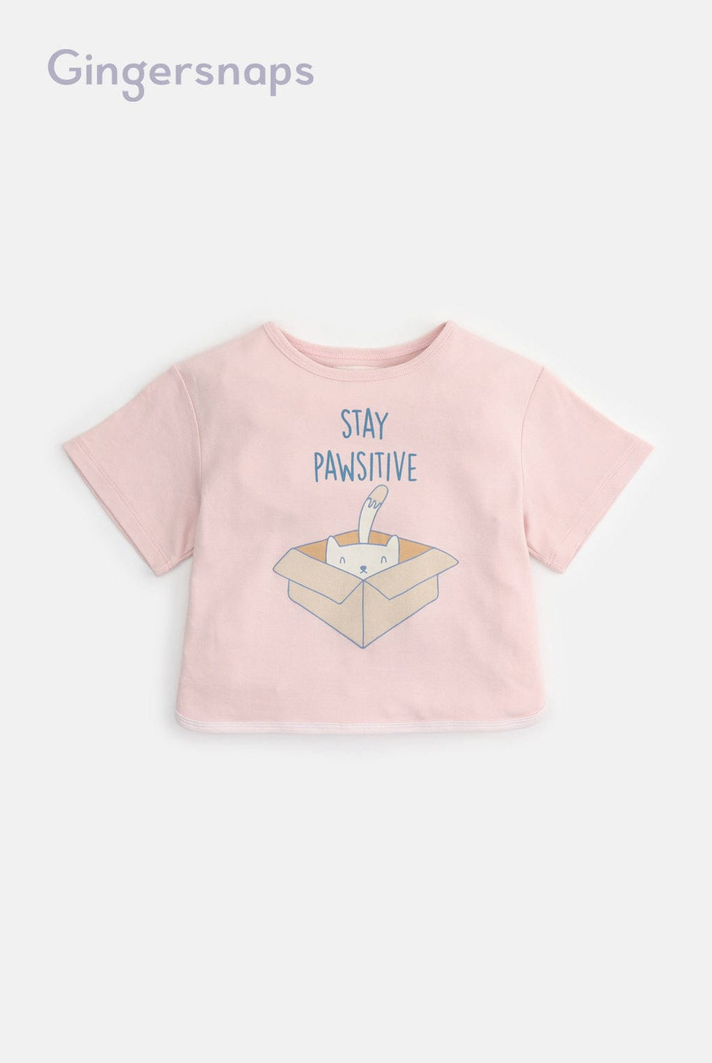 جينجرسنابس بيجامة بناتي بلوزة مطبوعة نص كم وتنورة منقوش وردي