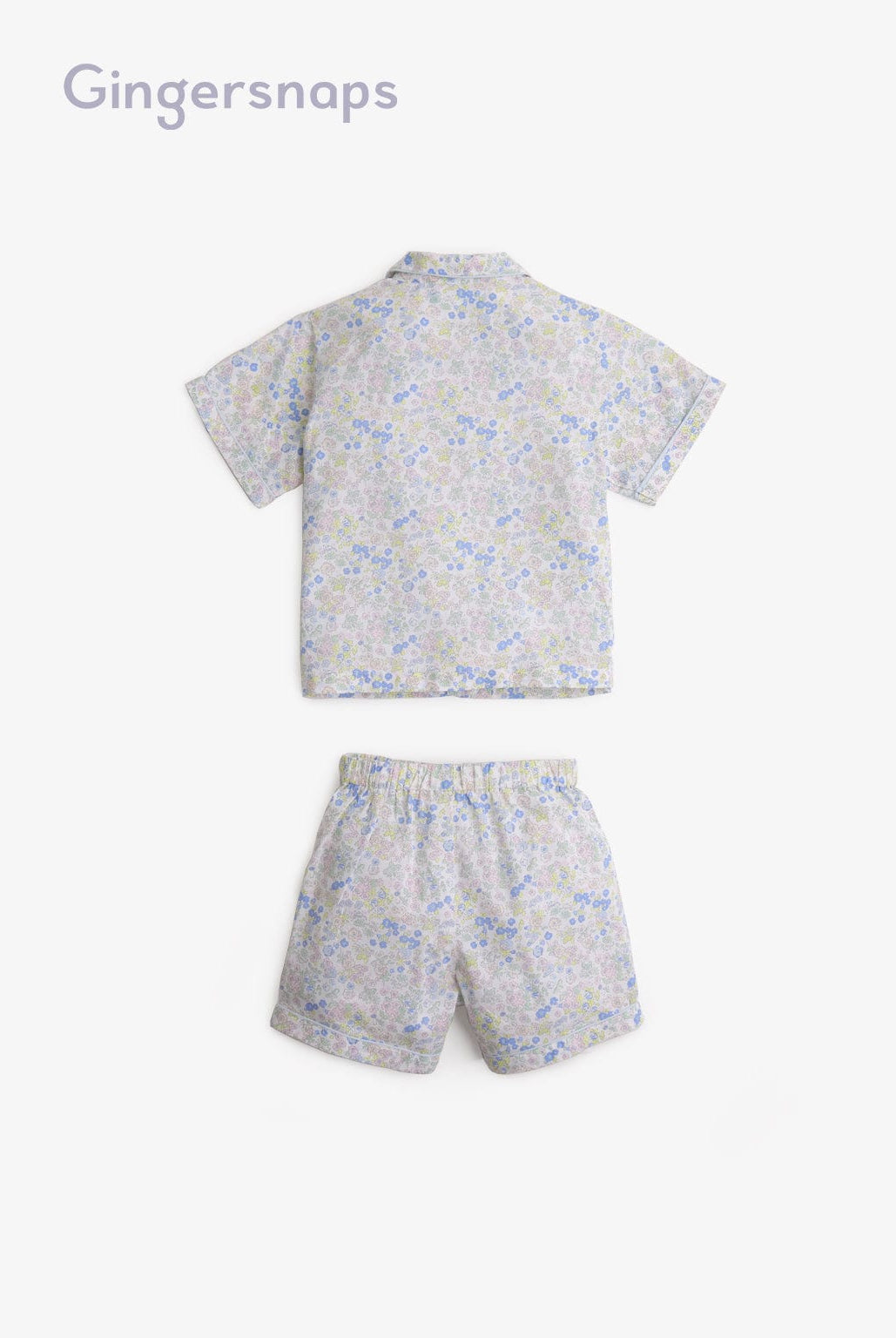 جينجرسنابس بيجامة بلوزة نص كم وشورت منقوش بناتي متعدد الألوان