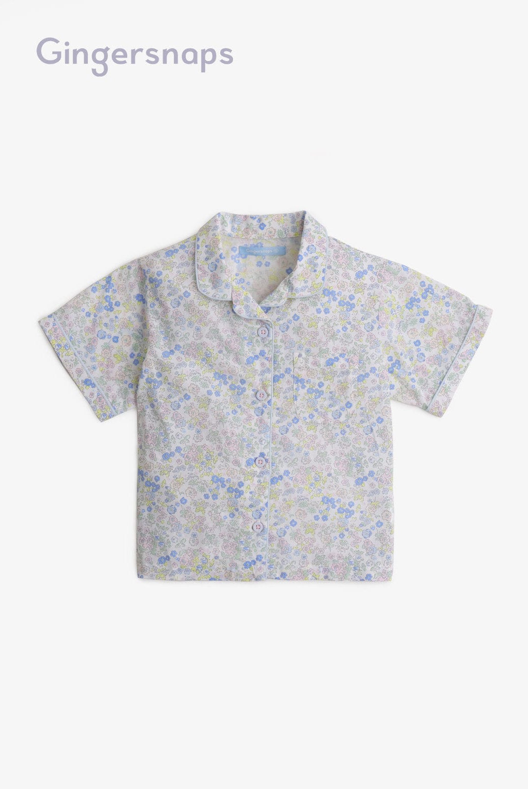 جينجرسنابس بيجامة بلوزة نص كم وشورت منقوش بناتي متعدد الألوان