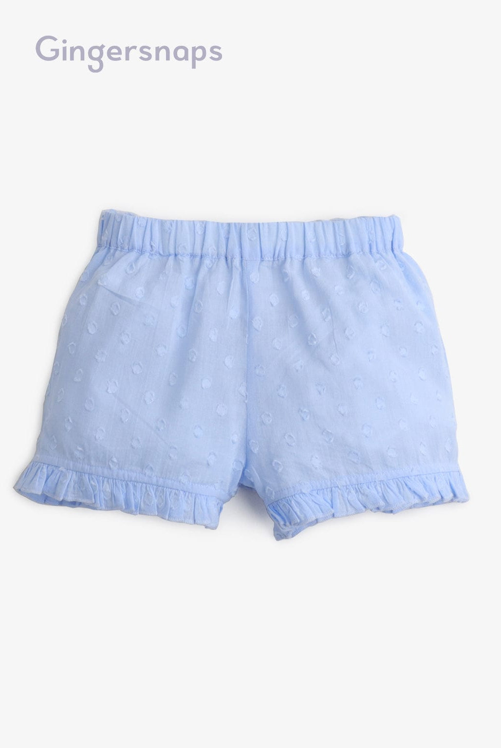 جينجرسنابس بيجامة شورت وبلوزة بأزرار أمامية نص كم بناتي أزرق