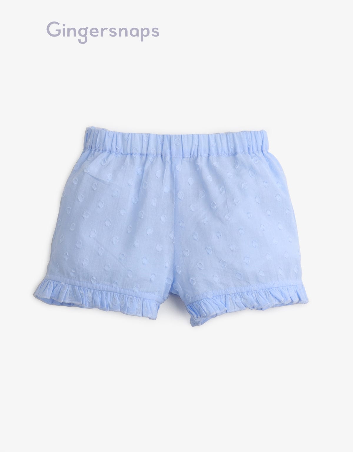 جينجرسنابس بيجامة شورت وبلوزة بأزرار أمامية نص كم بناتي أزرق