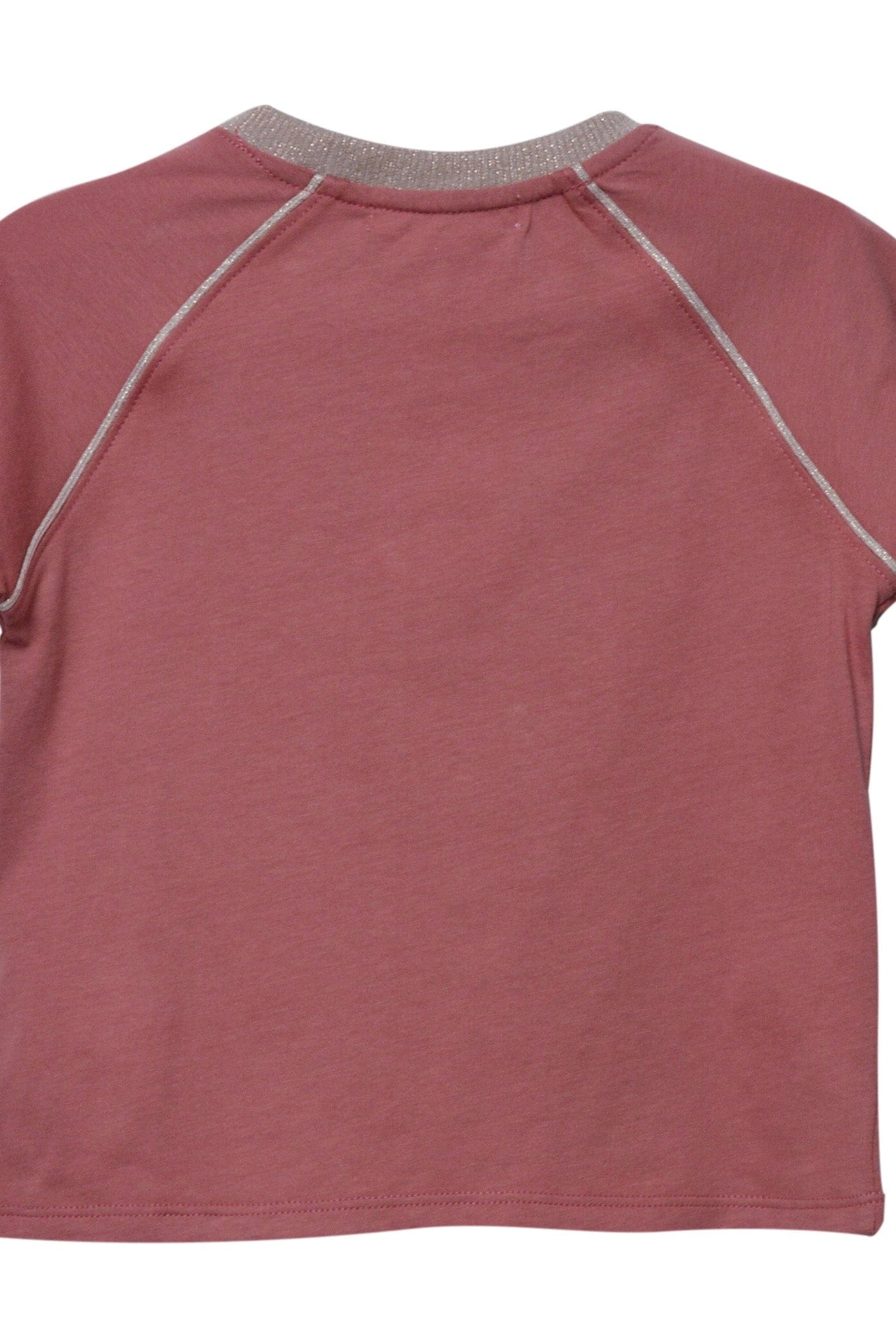 جينجرسنابس تي شيرت بناتي منقوش بقشر سمك نص كم وردي تان