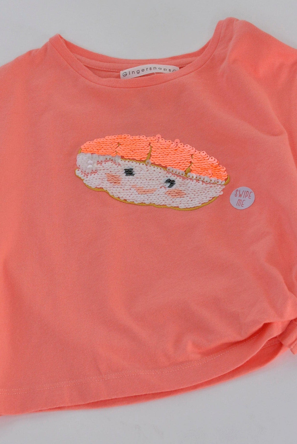 جينجرسنابس بلوزة بناتي بتطريز خيط وفيونكة جانبية وردي صدفي