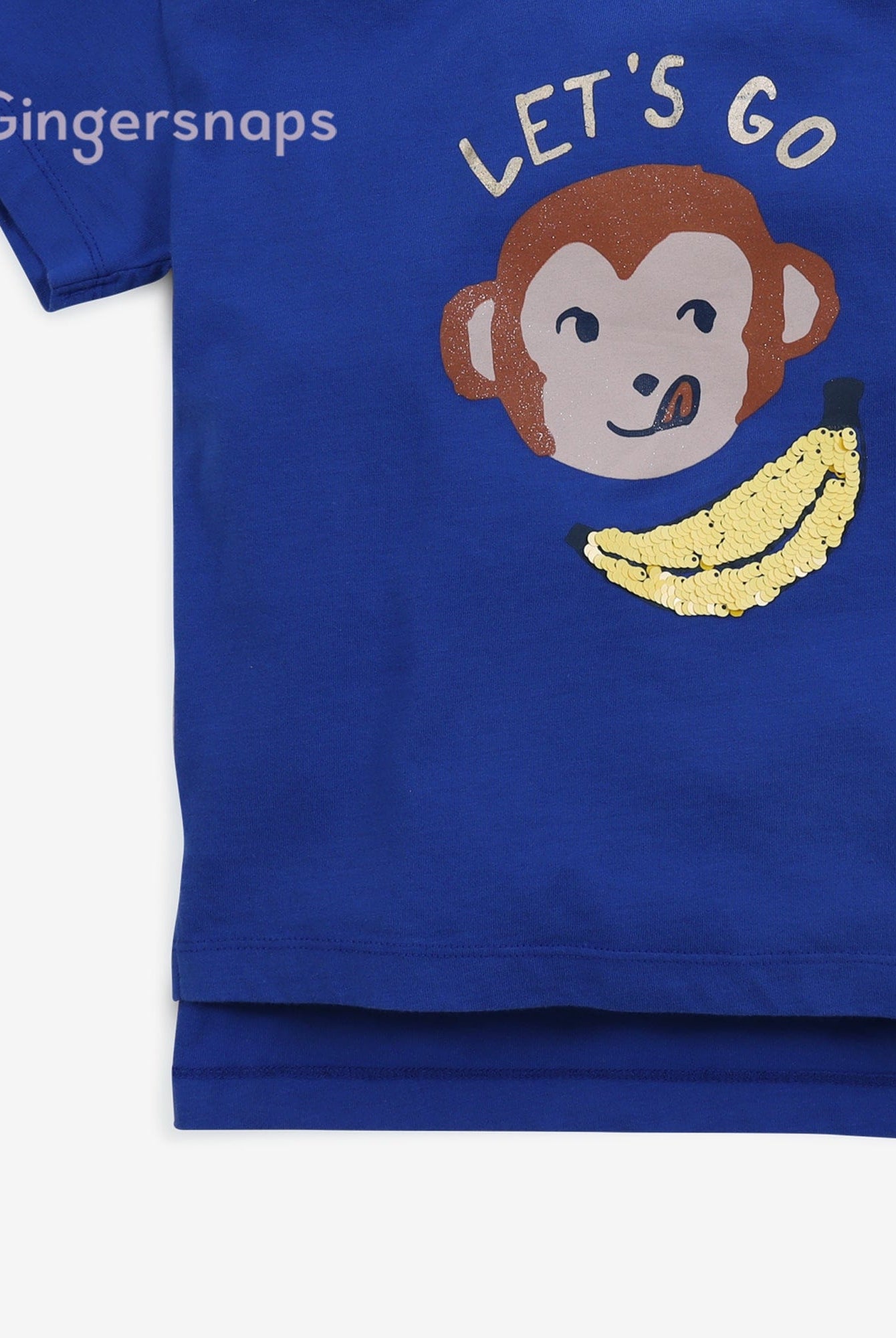 جينجرسنابس تيشيرت مطبوع بناتي أزرق