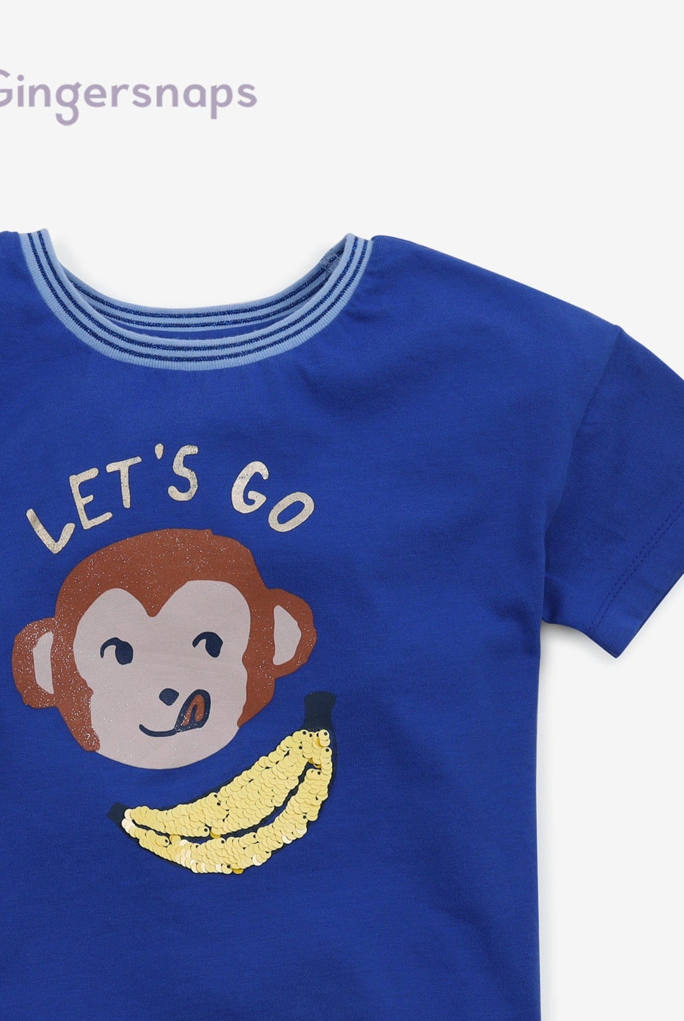 جينجرسنابس تيشيرت مطبوع بناتي أزرق
