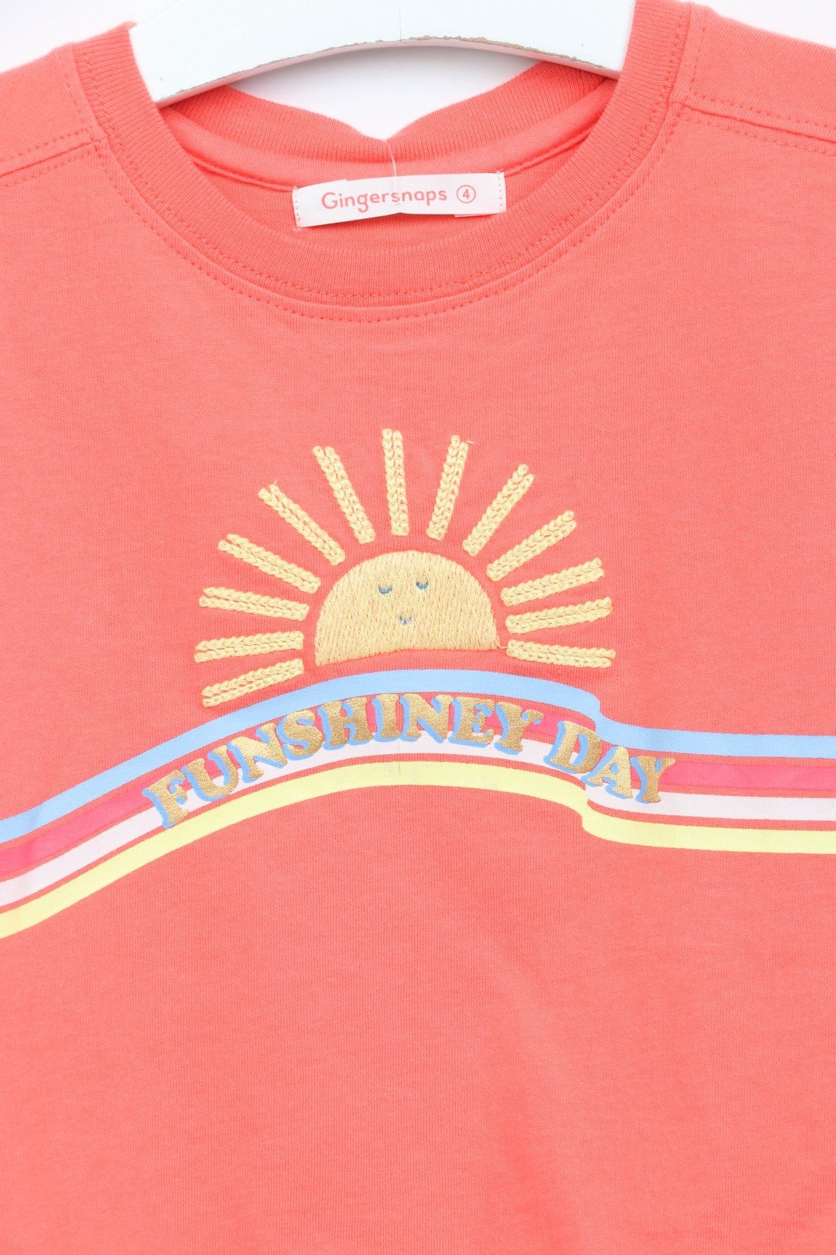 جينجرسنابس تيشيرت كم قصير بناتي أحمر بنفسجي