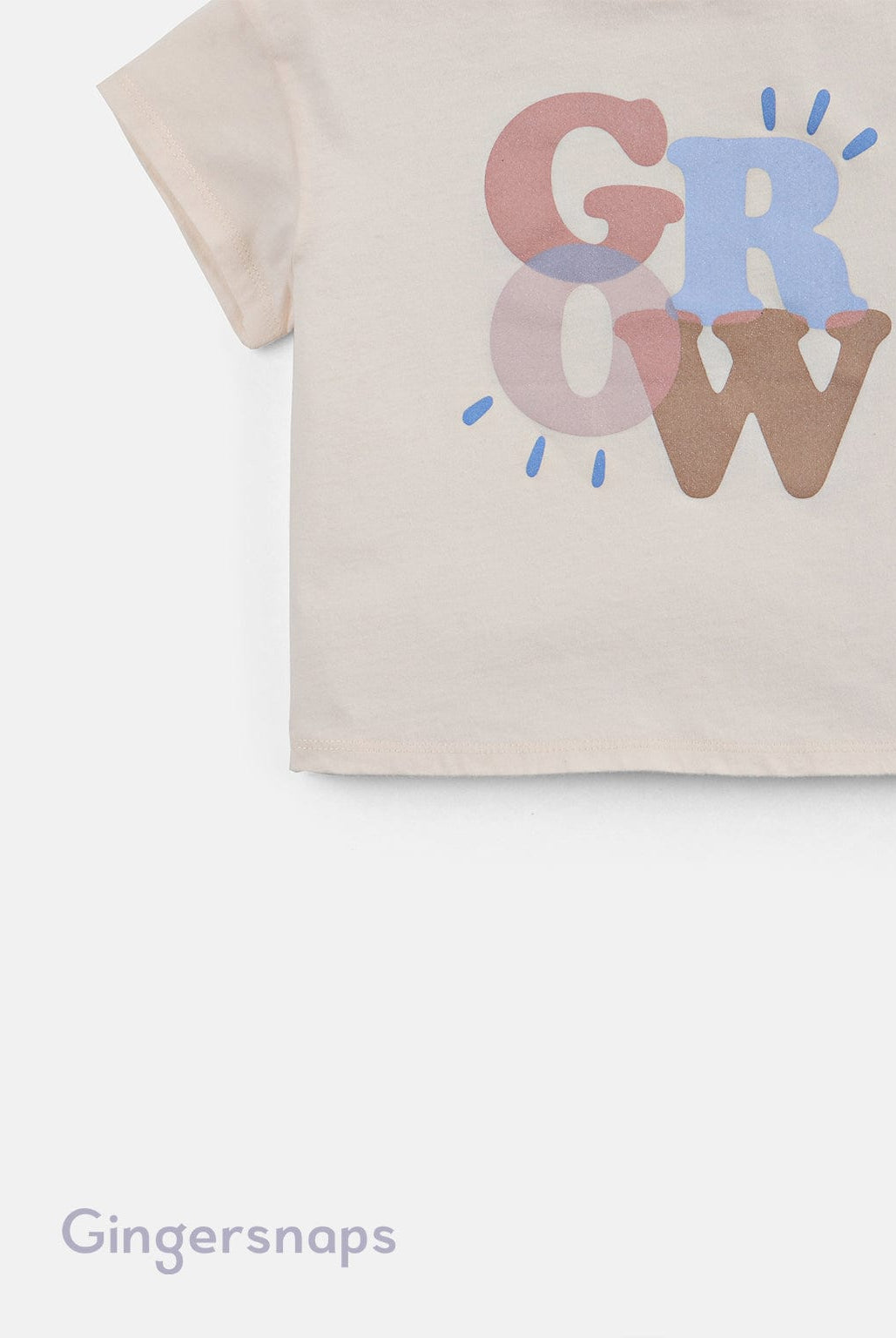 جينجرسنابس تيشيرت بنات بنمط كتابة أبيض