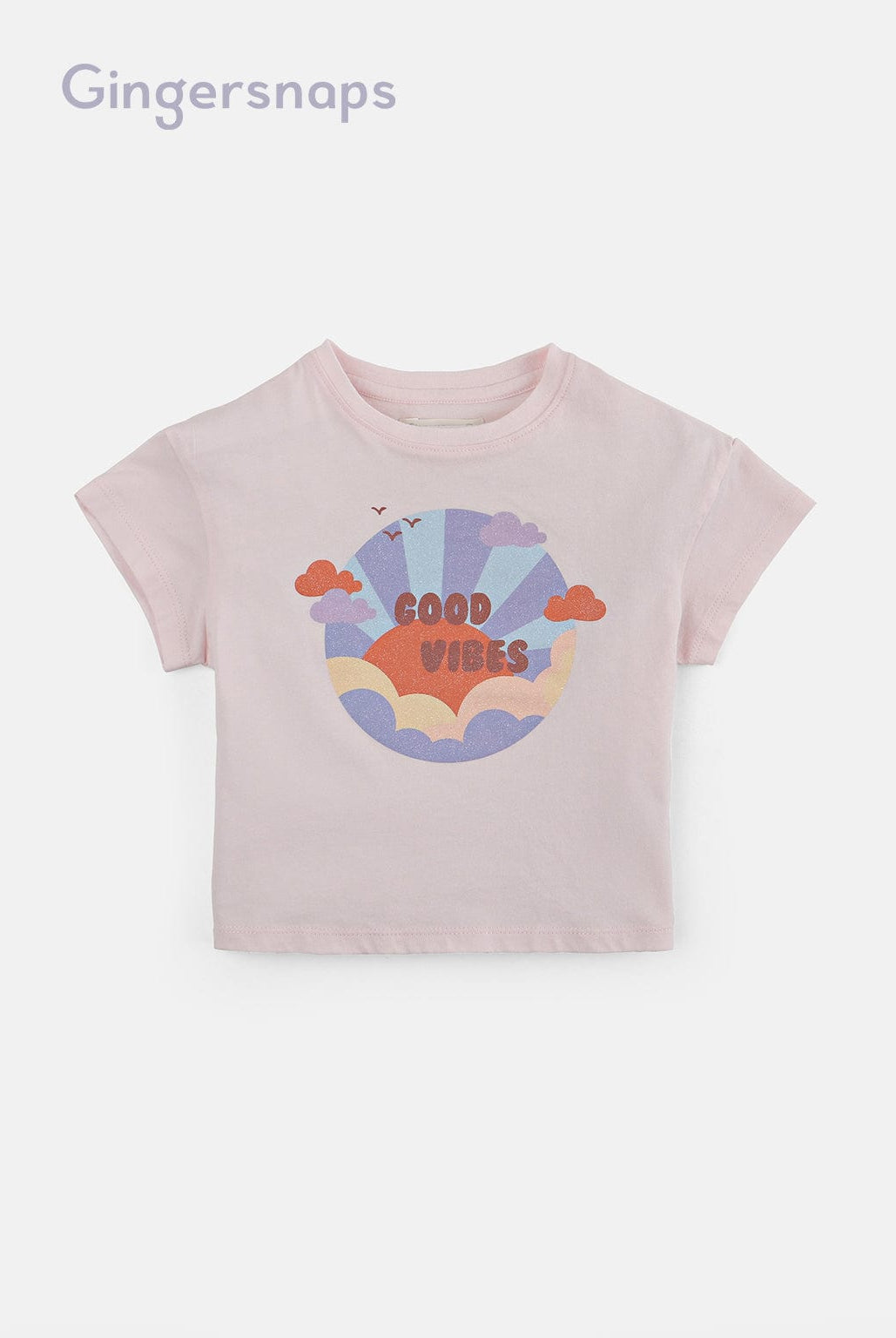 جينجرسنابس تي شيرت بناتي بطبعة شمس وردي