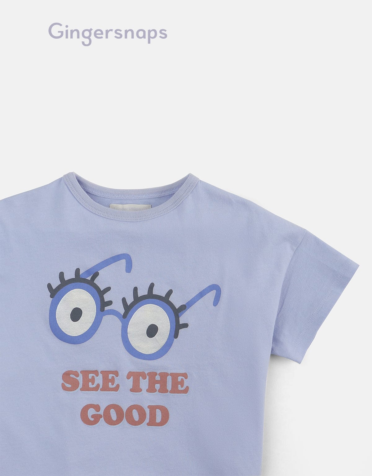 جينجرسنابس تي شيرت بنات بطبعة نظارة أزرق