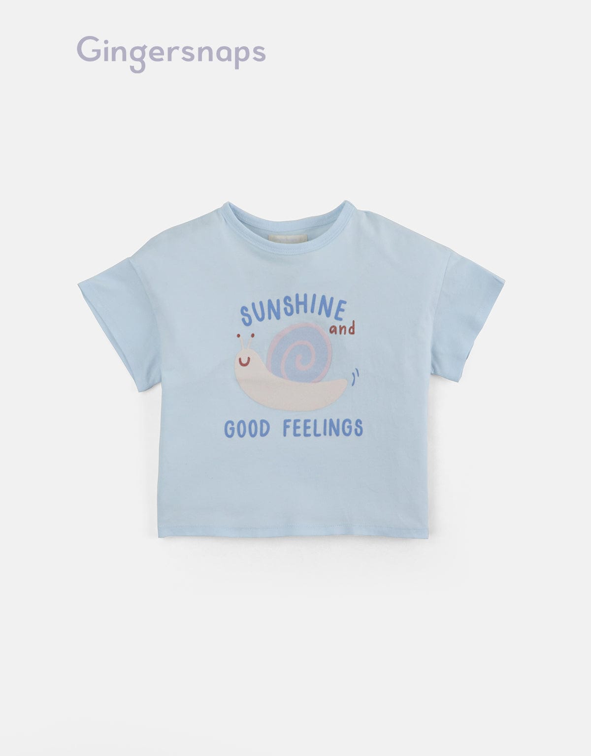 جينجرسنابس تي شيرت بنات بطبعة حلزون أزرق