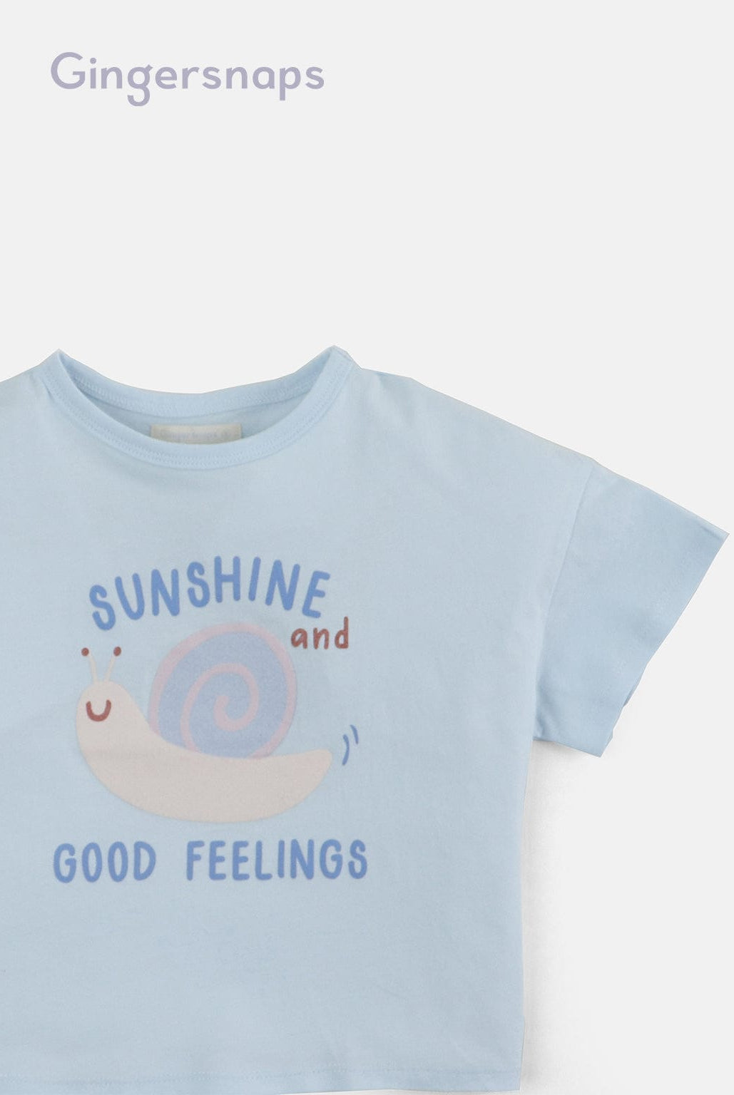 جينجرسنابس تي شيرت بنات بطبعة حلزون أزرق