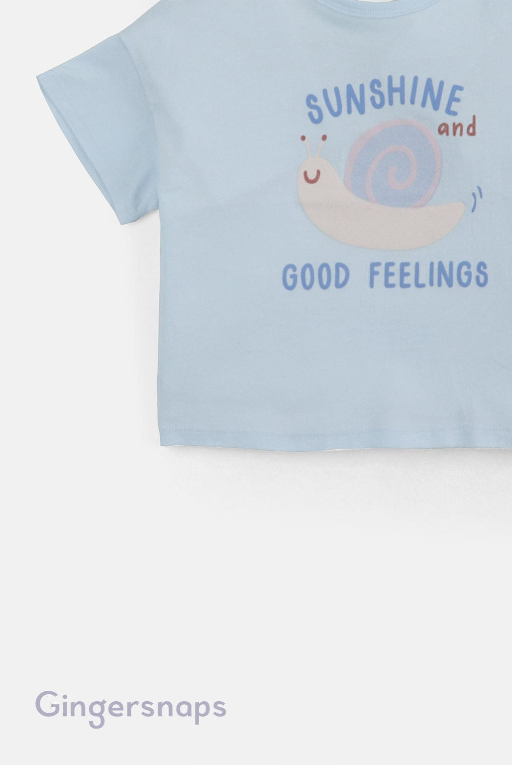 جينجرسنابس تي شيرت بنات بطبعة حلزون أزرق