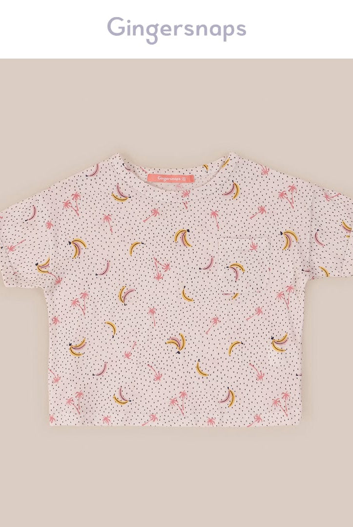 جينجرسنابس تي شيرت بناتي بنمط فواكة متعدد الألوان