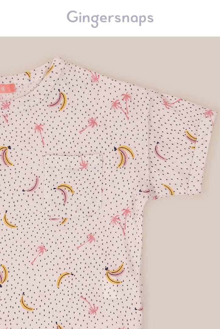 جينجرسنابس تي شيرت بناتي بنمط فواكة متعدد الألوان