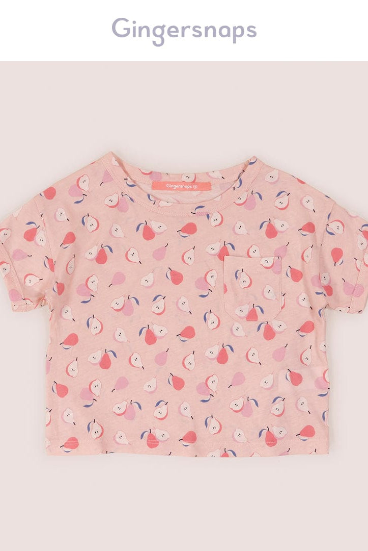 جينجرسنابس تي شيرت بناتي بنمط كمثرى متعدد الألوان