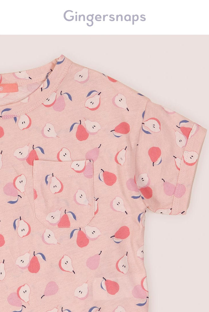 جينجرسنابس تي شيرت بناتي بنمط كمثرى متعدد الألوان