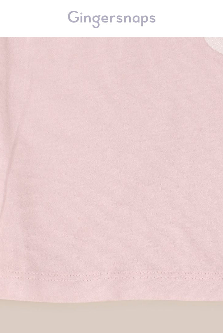 جينجرسنابس تي شيرت بناتي بطبعة حمار وحشي وردي فاتح