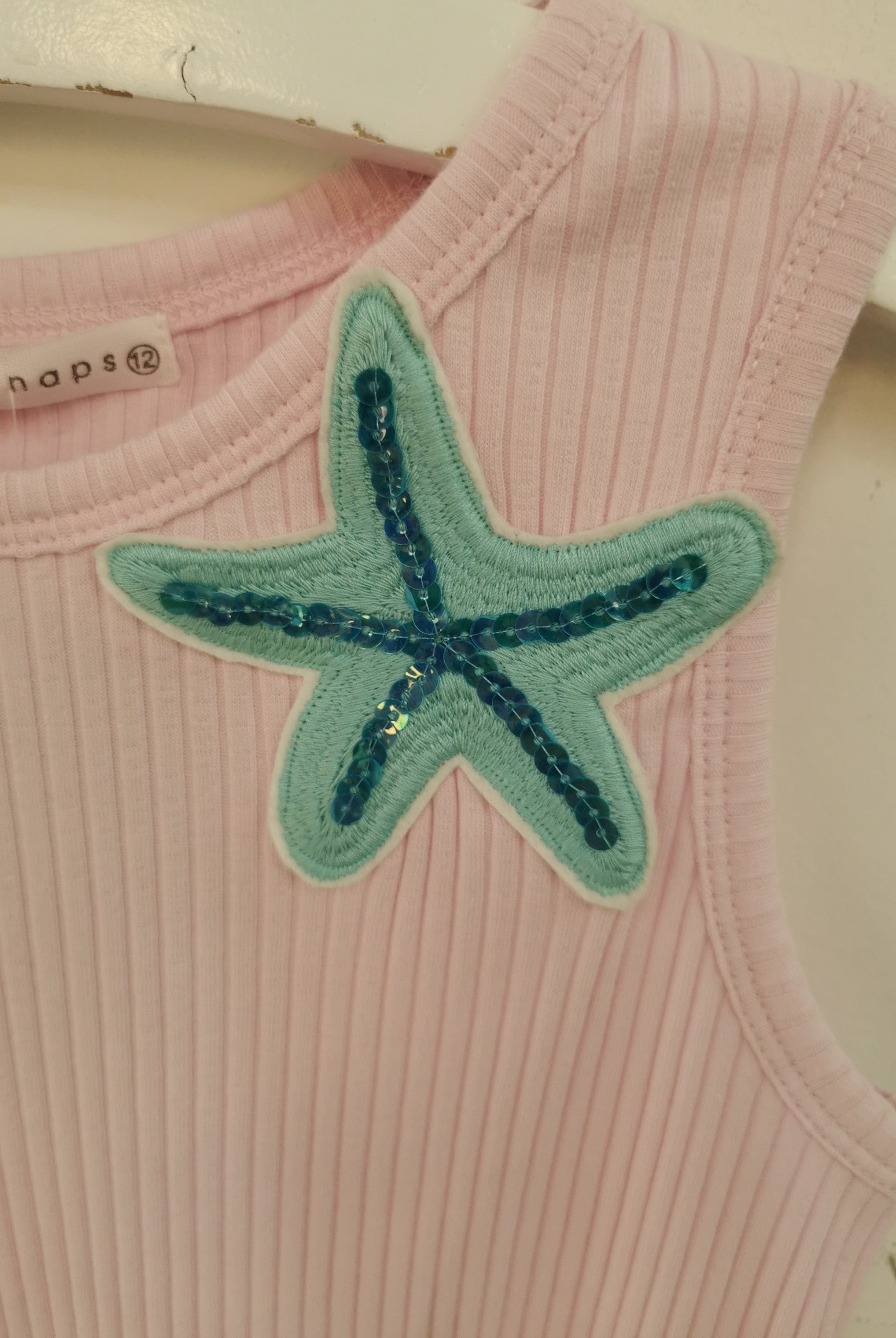 جينجرسنابس تانك توب بناتي كت مضلع سادة وردي فاتح