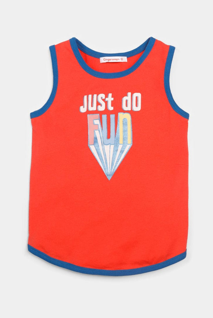 جينجرسنابس بلوزة بدون أكمام مع طبعة على الصدر بناتي دوباري