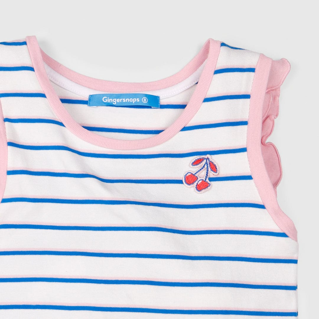 جينجرسنابس بلوزة كت مخططة بالعرض بناتي متعدد الألوان