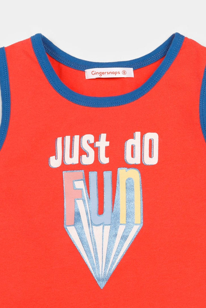 جينجرسنابس بلوزة بدون أكمام مع طبعة على الصدر بناتي دوباري