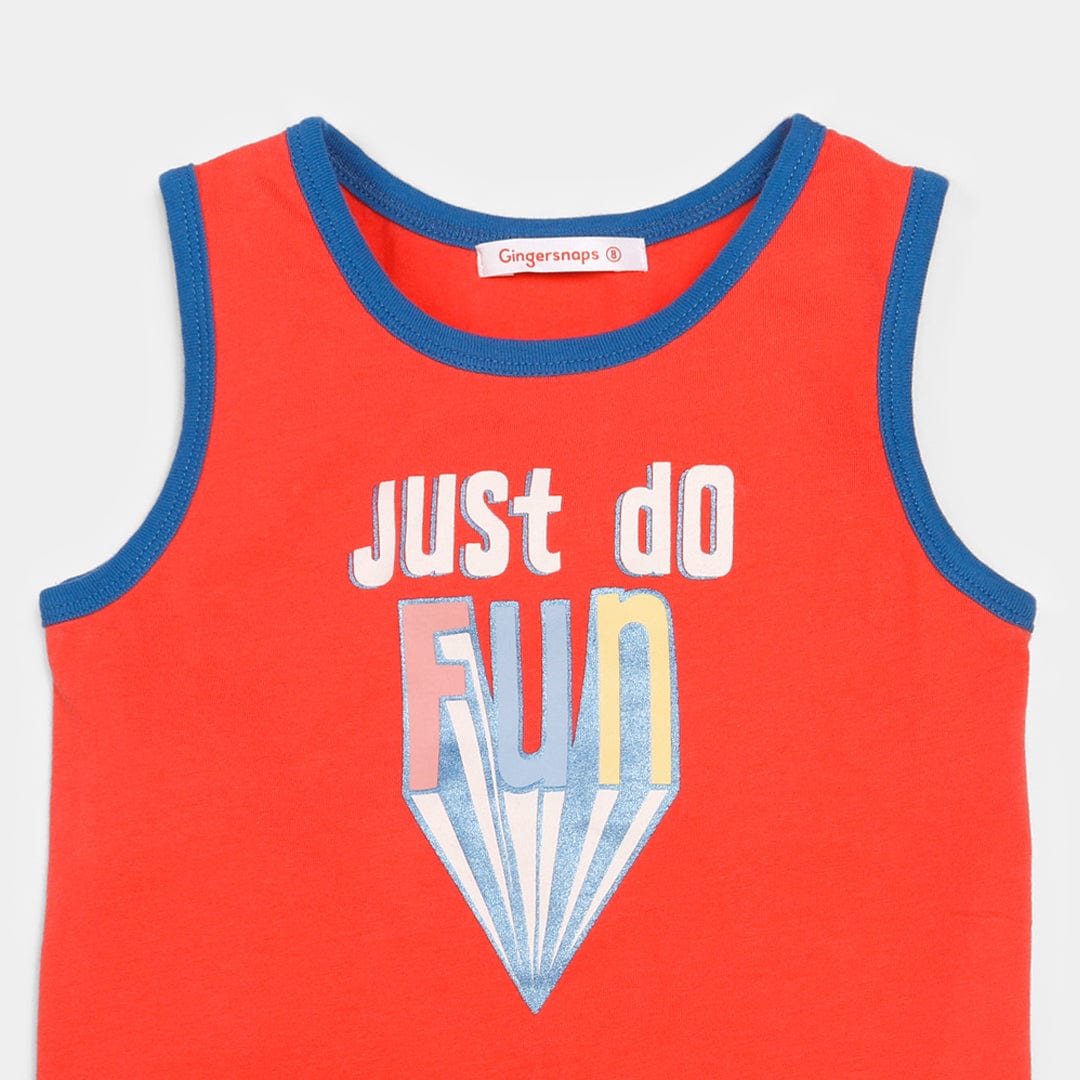 جينجرسنابس بلوزة بدون أكمام مع طبعة على الصدر بناتي دوباري