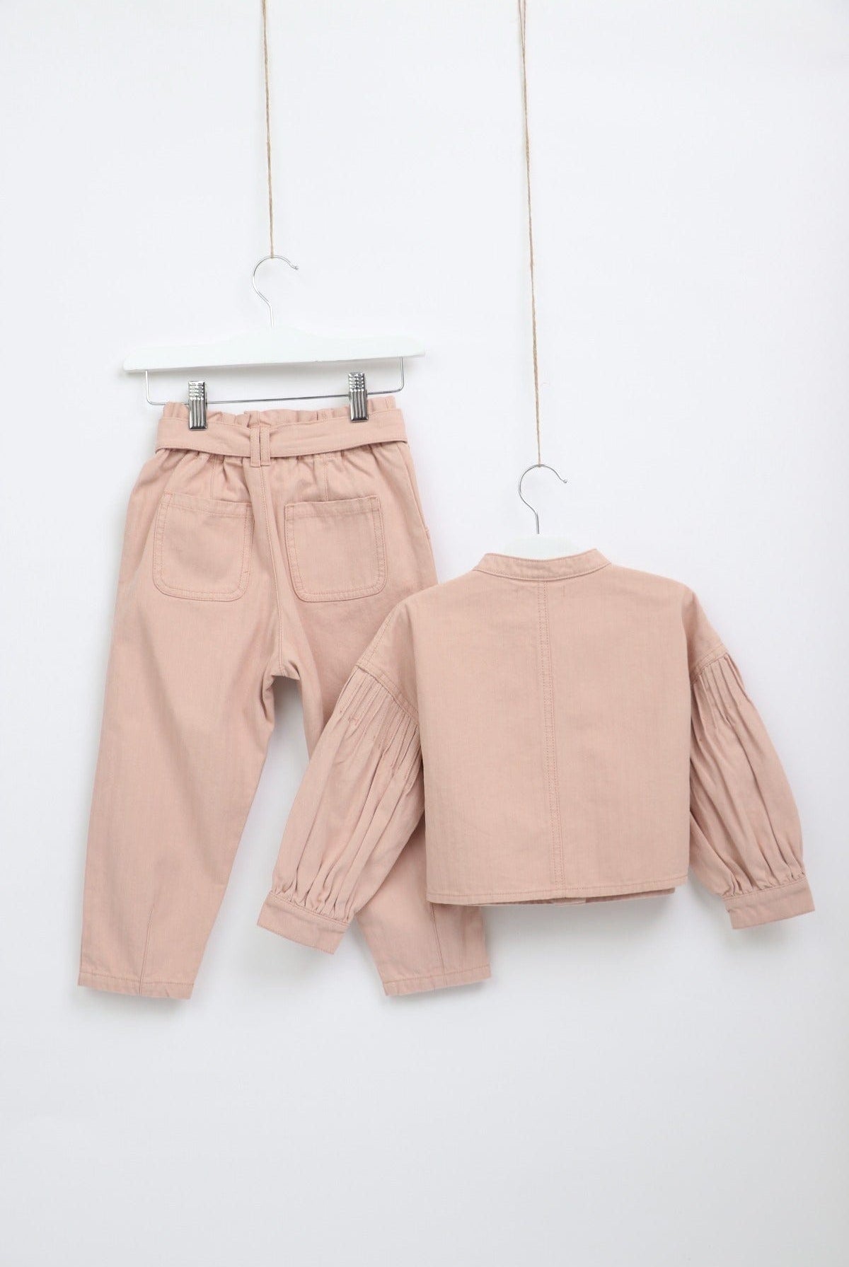 جينجرسنابس طقم بناتي بنطلون سادة وبلوزة واسعة موف