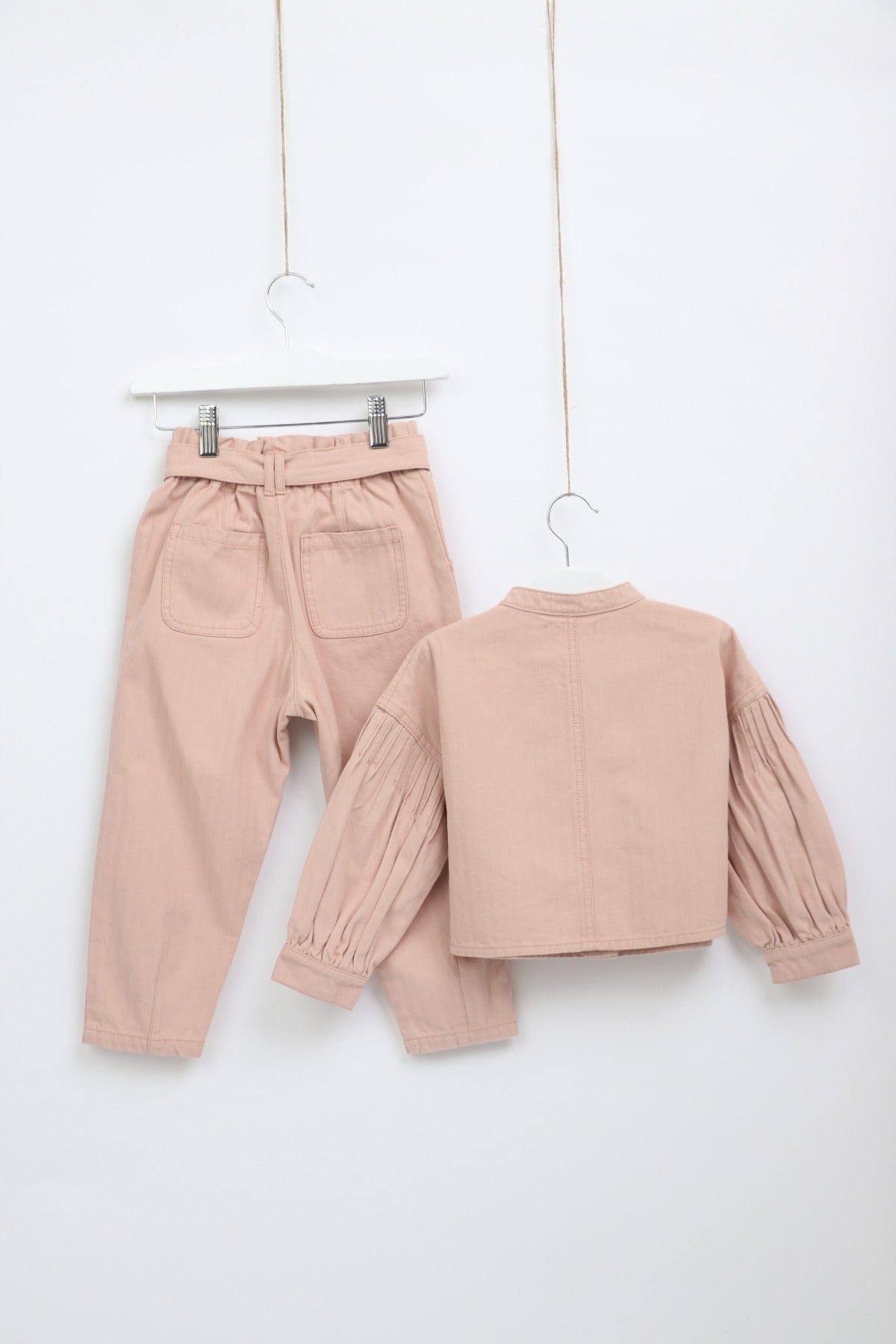 جينجرسنابس طقم بناتي بنطلون سادة وبلوزة واسعة موف