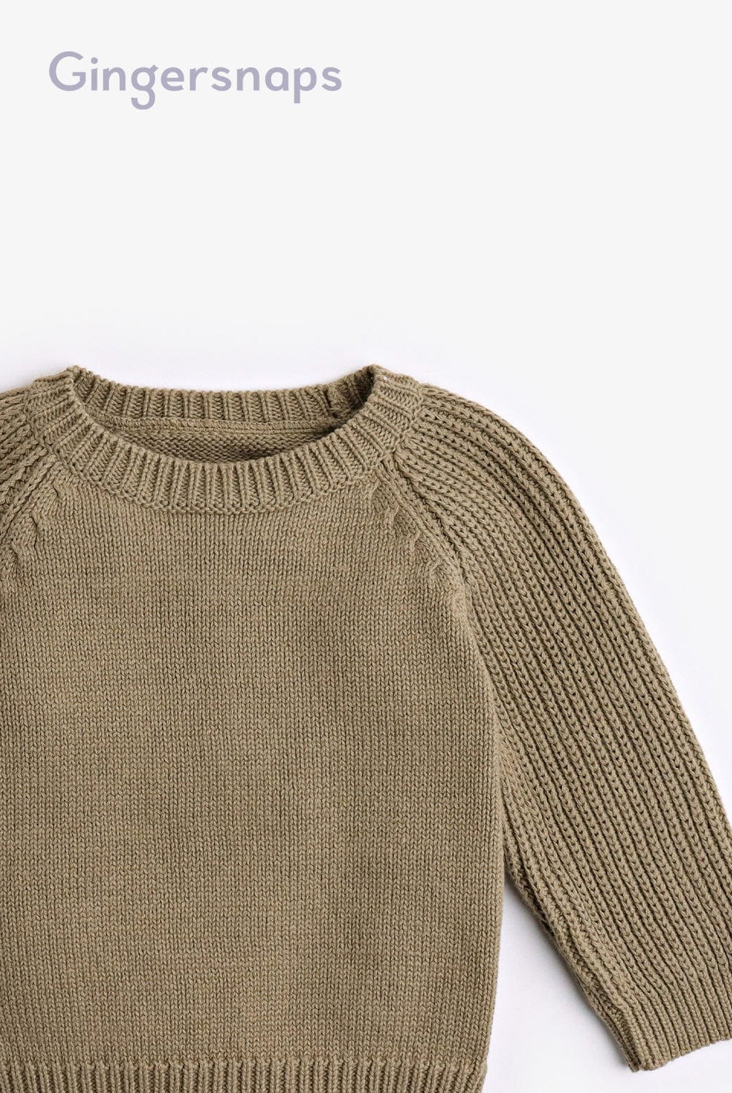 جينجرسنابس ستره صوف سادة للأولاد الرضع مخططة من الأكمام ورقبة واسعة أخضر