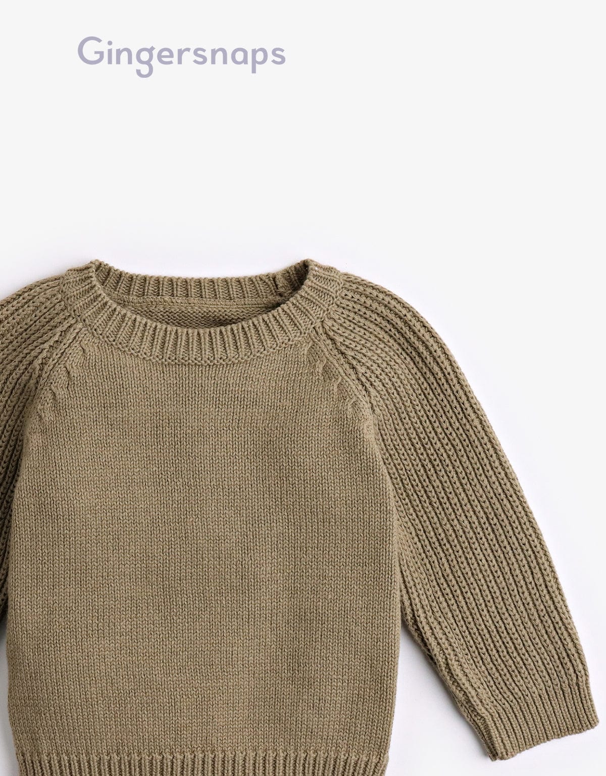 جينجرسنابس ستره صوف سادة للأولاد الرضع مخططة من الأكمام ورقبة واسعة أخضر