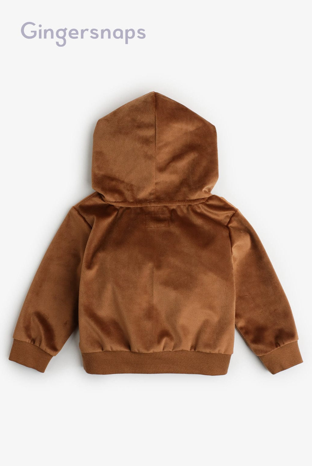جينجرسنابس هودي بجيوب أمامية وقبعة كم طويل رضع ولادي بني